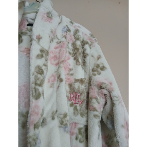 Lauren Ralph Lauren Robe Large Tie Waist Pockets Comfort Lounge Plush Cozy - Picture 4 of 14